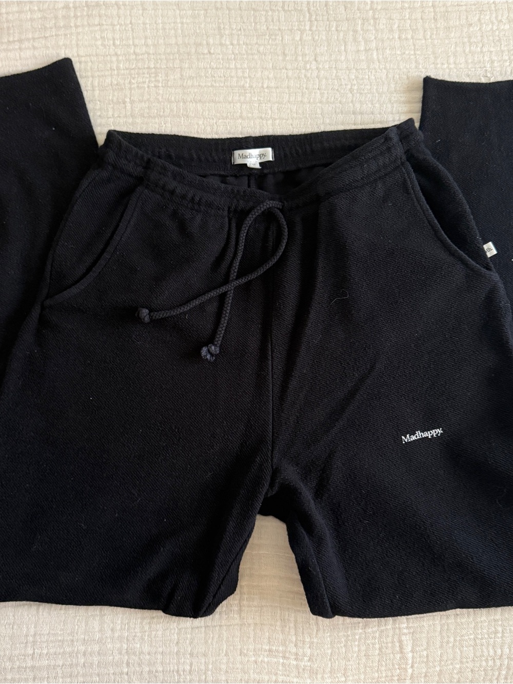 Madhappy Women’s Black Textured Sweatpants Jogger Drawstring Waist XS - Picture 3 of 5